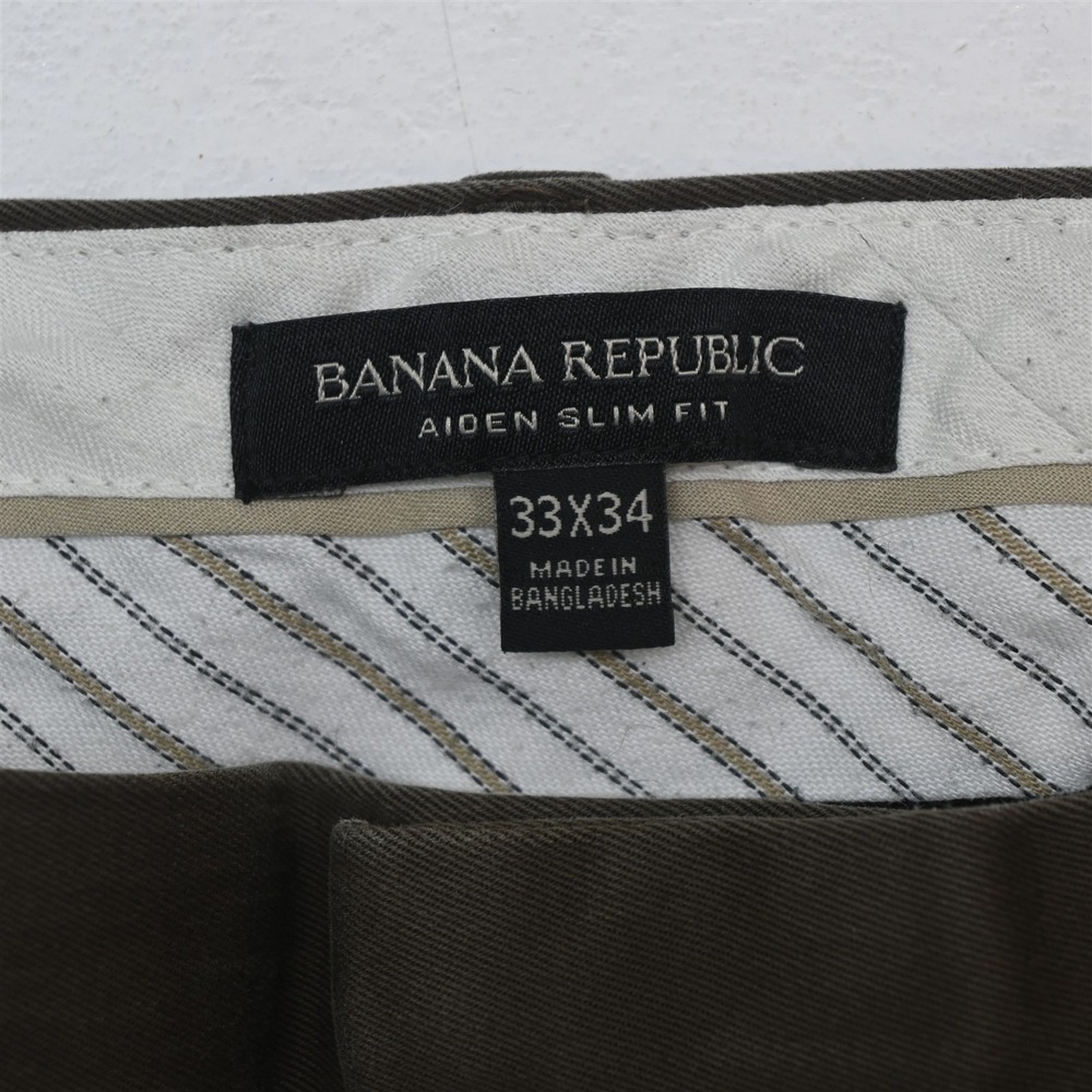 Banana Republic 33x34 Brown Aiden Rapid Movement Slim Chino Mens Pants - Picture 6 of 9